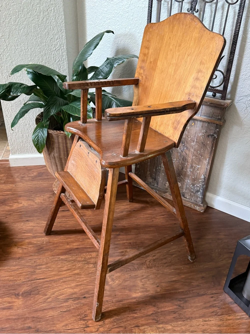 Antique Vintage Wooden High Chair